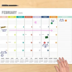 TF Publishing 2025 17" x 22" Rainbow Blocks Desk Pad Monthly Blotter Calendar (25-8206X)