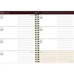 TF Publishing 2024-2025 Bibliophile Series Bound Black 6" x 8" Academic Weekly & Monthly Planner, Paperboard Cover New