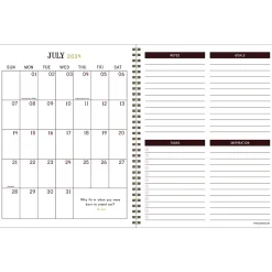 TF Publishing 2024-2025 Bibliophile Series Royal Tartan 9" x 11" Academic Weekly & Monthly Planner, Paper Cover, Blue/Yellow