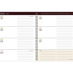 TF Publishing 2024-2025 Bibliophile Series Merlot 8.5" x 11" Academic Weekly & Monthly Planner, Paperboard Cover, Red/Black