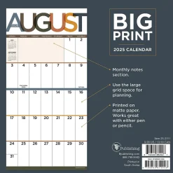 TF Publishing 2025 Big Print 7" x 7" Monthly Wall Calendar (25-2111) Best