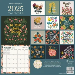 TF Publishing 2025 Breathe Live Explore 12" x 12" Monthly Wall Calendar (25-1124) Outlet