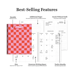 TF Publishing 2024-2025 Check Pink and Red 6.5