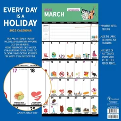 TF Publishing 2025 Every Day's A Holiday Wall 12" x 12" Monthly Wall Calendar (25-1108) New