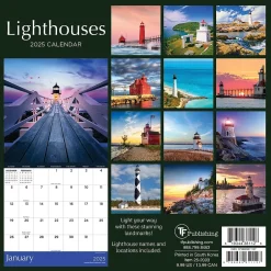 TF Publishing 2025 Lighthouses 7" x 7" Monthly Wall Calendar (25-2003) New