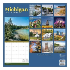 TF Publishing 2025 Michigan 12" x 12" Monthly Wall Calendar (25-1039) Best