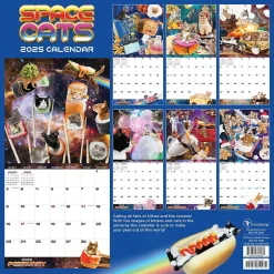 TF Publishing 2025 Space Cats 12" x 12" Monthly Wall Calendar (25-1026) New