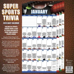 TF Publishing 2025 Sports Facts & Trivia 12" x 12" Monthly Wall Calendar (25-1135) Outlet