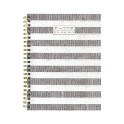 TF Publishing 2024-2025 White Lotus Series Seersucker Stripe 6" x 8" Academic Weekly & Monthly Planner, Paperboard Cover Discount