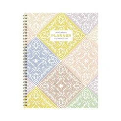 TF Publishing 2024-2025 White Lotus Series Byzantine Tile 8.5" x 11" Academic Weekly & Monthly Planner, Paperboard Cover