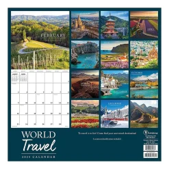 TF Publishing 2025 World Travel 12" x 12" Monthly Wall Calendar (25-1043) New