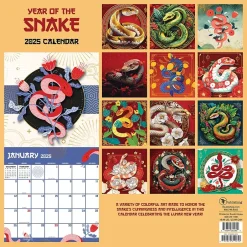 TF Publishing 2025 Year of the Snake 12" x 12" Monthly Wall Calendar (25-1136)