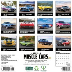 Willow Creek 2025 American Muscle Cars 7" x 7" Monthly Wall Calendar (45633) Online