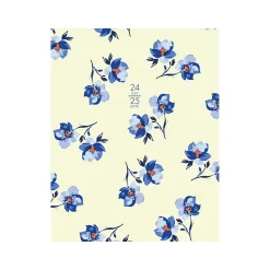Willow Creek 2024-2025 Blue Bell Floral 7.5" x 9.5" Academic Monthly Planner, Paper Cover, Yellow/Blue (47620) Discount