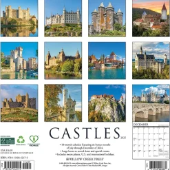 Willow Creek 2025 Castles 12" x 12" Monthly Wall Calendar (42175) Outlet