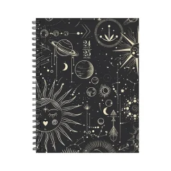 Willow Creek 2024-2025 Celestial 6.5" x 8.5" Academic Weekly & Monthly Planner, Paper Cover, Black/Gold (47422) Clearance
