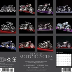 Willow Creek 2025 Classic Motorcycles 12" x 12" Monthly Wall Calendar (42434) Outlet