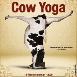 Willow Creek 2025 Cow Yoga 7" x 7" Monthly Wall Calendar (45725) Best