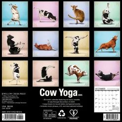Willow Creek 2025 Cow Yoga 7" x 7" Monthly Wall Calendar (45725) Best