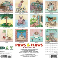 Willow Creek 2025 Gary Patterson's Paws n Claws 12" x 12" Monthly Wall Calendar (44391) Best