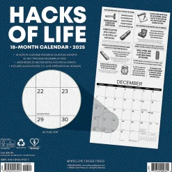 Willow Creek 2025 Hacks of Life 12" x 12" Monthly Wall Calendar (47217) New