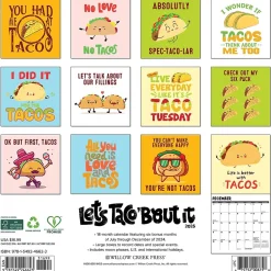 Willow Creek 2025 Let's Taco About It 12" x 12" Yearly Wall Calendar (46623) Best