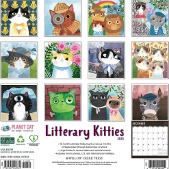 Willow Creek 2025 Litterary Kitties 12" x 12" Monthly Wall Calendar (43769) Sale