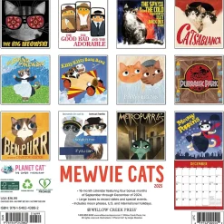 Willow Creek 2025 Mewvie Cats 12" x 12" Monthly Wall Calendar (43882) Best
