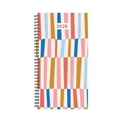 Willow Creek 2025 Modern Stripe 3.5" x 6.5" Weekly & Monthly Planner, Paper Cover, Multicolor (48542X) New