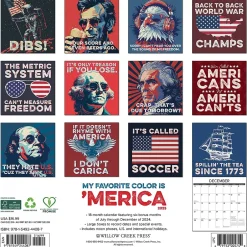 Willow Creek 2025 My Favorite Color is 'Merica 12" x 12" Monthly Wall Calendar (44087) Discount