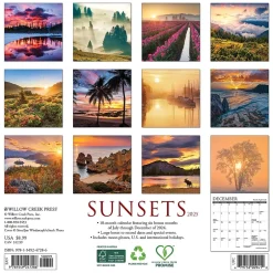 Willow Creek 2025 Sunsets 2025 7" x 7" Yearly Wall Calendar (47286) Clearance