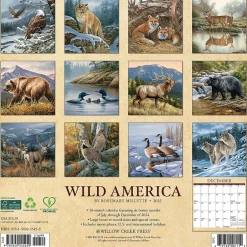 Willow Creek 2025 Wild America 12" x 12" Monthly Wall Calendar (45459) Clearance