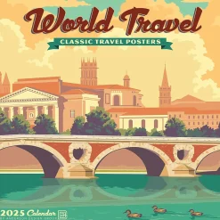 Willow Creek 2025 World Travel Art Posters 12" x 12" Monthly Wall Calendar (45510) Hot