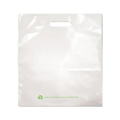 Laddawn 18" x 19" Gusseted Poly Bags, 2.25 Mil, White, 500/Carton (6735)* Gusseted Poly Bags