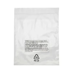 Laddawn 8" x 10" Lip & Tape Reclosable Suffocation Warning Poly Bags, 1.5 Mil, Clear, 1000/Carton (16210)* Reclosable Poly Bags