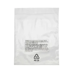 Laddawn 6" x 6" Lip & Tape Reclosable Suffocation Warning Poly Bags, 1.5 Mil, Clear, 1000/Carton (16200)* Reclosable Poly Bags