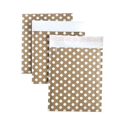 Happy Mail 8.5" x 11" Self-Sealing Padded Bubble Mailer, White/Brown, 3/Pack (246455)* Bubble Mailers