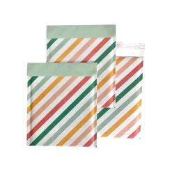 Happy Mail 8.5" x 11" Self-Sealing Padded Bubble Mailer, Multicolor, 3/Pack (246456)* Bubble Mailers