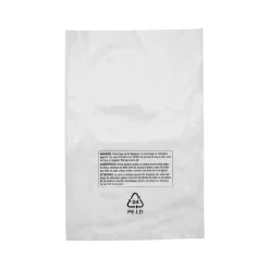 Laddawn 18" x 30" Suffocation Warning Layflat Poly Bags, 2 Mil, Clear, 500/Carton (16140)* Layflat Bags