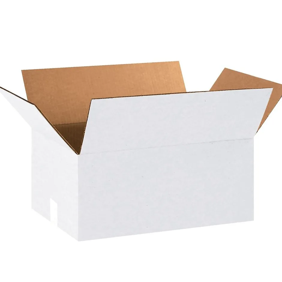 SI Products 18" x 12" x 8" Kraft Corrugated Boxes, White, 25/Bundle (18128W)* Corrugated Mailers