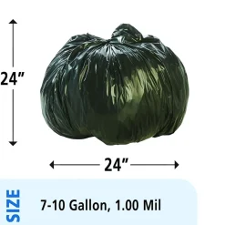 AbilityOne Envision 7-10 Gallon Industrial Trash Bag, 24" x 24", Low Density, 1 mil, Brown/Black, 250 Bags/Box (TRC2424)