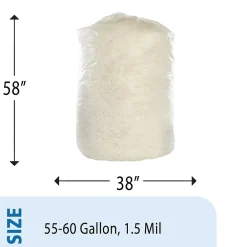 AbilityOne Envision LLDPE 55-60 Gallon Industrial Trash Bag, 38" x 58", Low Density, 1.5 mil, Clear, 100 Bags/BX (8105015171373)