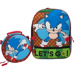 Backpacks<Accessory Innovations Kids' 2-Piece Sonic The Hedgehog Backpack Set, Medium, Multicolor (B24SH58499-ST)