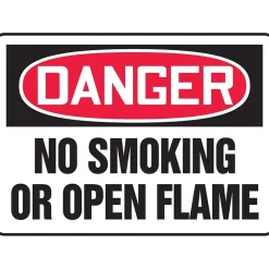 Social Distance Signage<Accuform Safety Sign, DANGER NO SMOKING OR OPEN FLAME, 7" x 10", Plastic (MSMK120VP)