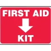 Social Distance Signage<Accuform Safety Sign, FIRST AID KIT, 7" x 10", Aluminum (MFSD506VA)