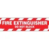 Social Distance Signage<Accuform Slip-Gard FIRE EXTINGUISHER DO NOT BLOCK Border Floor Sign, White/Red, 6"H x 24"W (PSR273)
