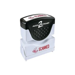 Accu-Stamp 2 Pre-Inked Stamp, SCANNED, Red Ink (COS035605) Best
