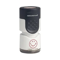 Accu-Stamp Pre-Inked Stamp, Smiley Face, Red Ink (030725) Hot