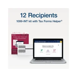 2024 1099-INT Tax Form with Self-Seal Envelope, 4-Part, 2-Up, Copy A, 1, B, 2, 12/Pack Tax Forms