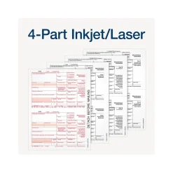 Best 2024 1099-MISC Tax Form with e-files and Access to Tax Forms Helper, 4-Part, 2-Up, Copy A, 1, B, 2, 50/Pack Tax Forms